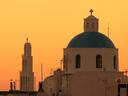 One of Oias many churches at sunset.